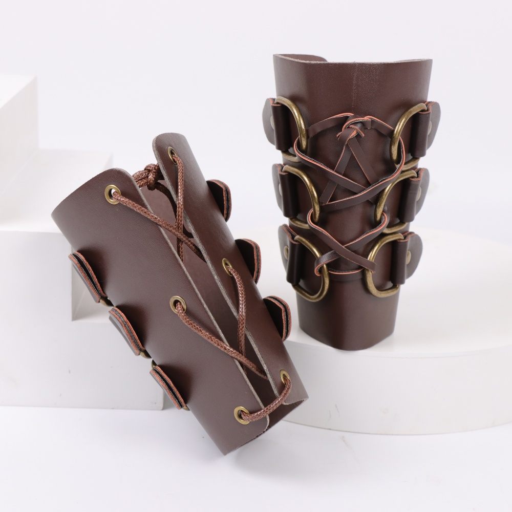 Leather Bracelet - Medieval Archery Leather Long Gloves Steampunk