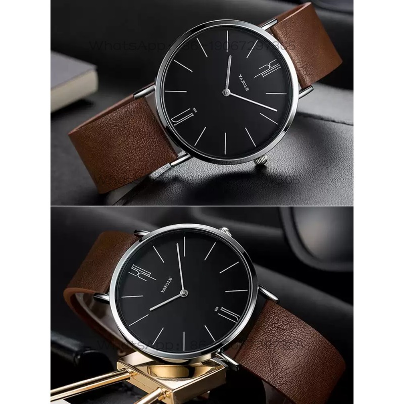 Leather Bracelet - Simple and Generous Ultra-thin Watch Men's