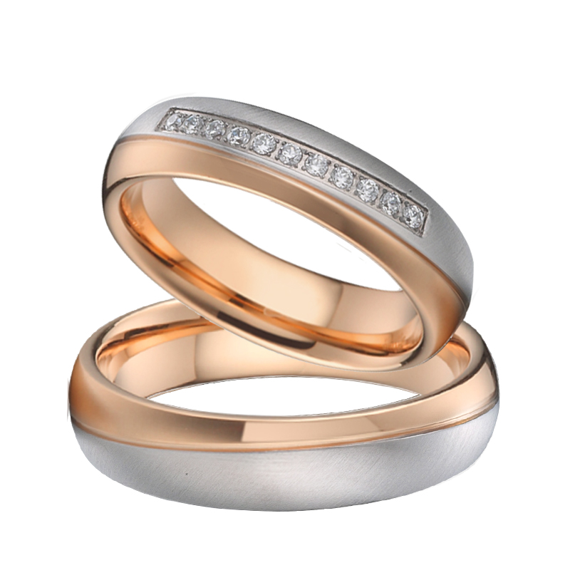 Couple Ring Set - Designer Handmade 18K Rose Gold Plated