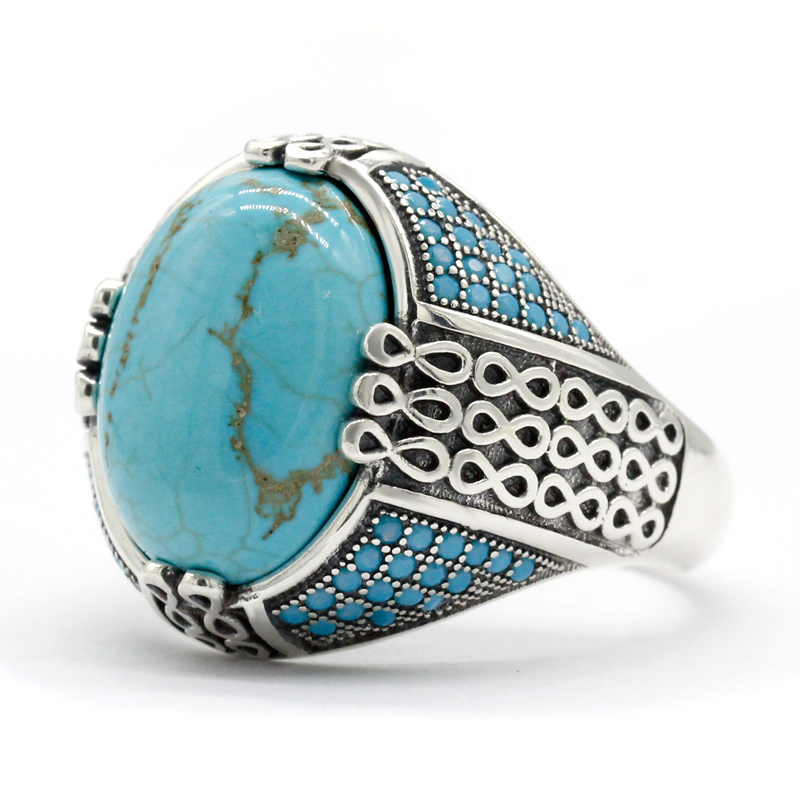 Turquoise Stone Ring - Natural Turquoise Stone Ring For Men