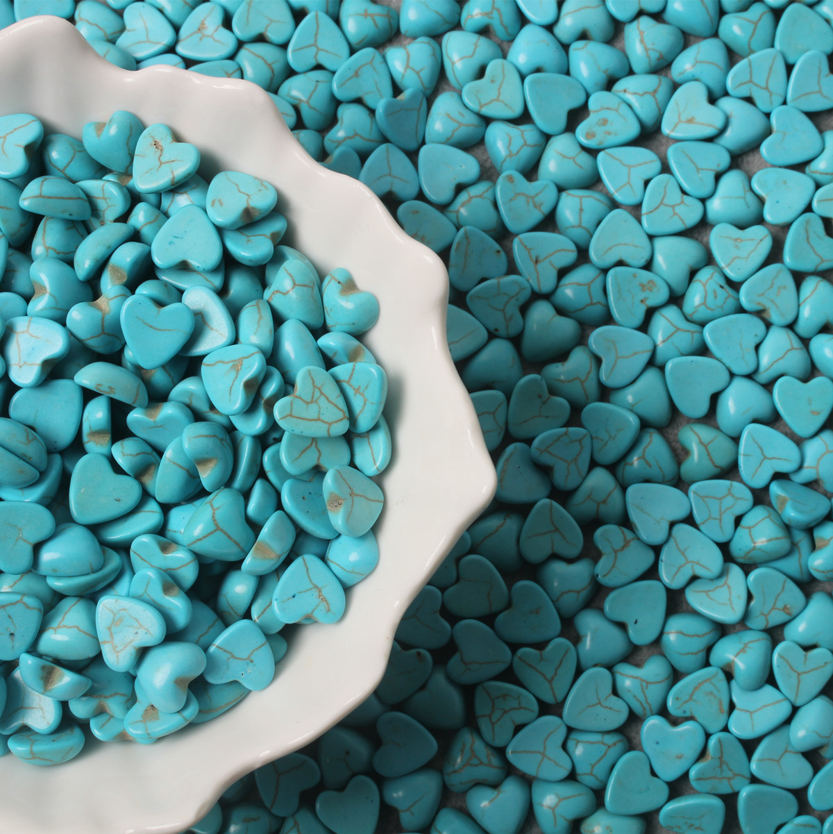 Turquoise Stone Ring - 100pcs Plain Blue Turquoise Flat Bottomed
