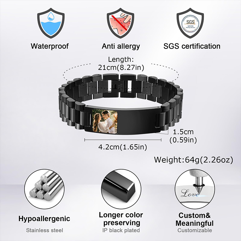Custom Picture Text Bracelet W - Jewelry Style Watches recension och pris