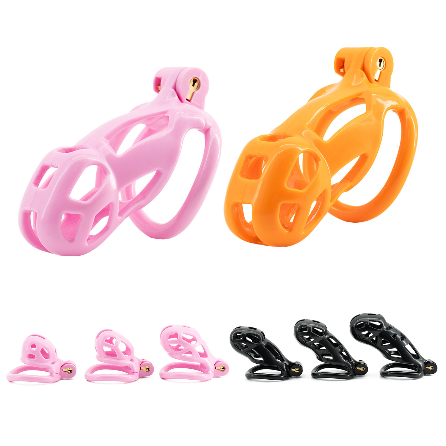 6 sizes CB Nylon Chastity Cage - Couple Ring Set recension och pris