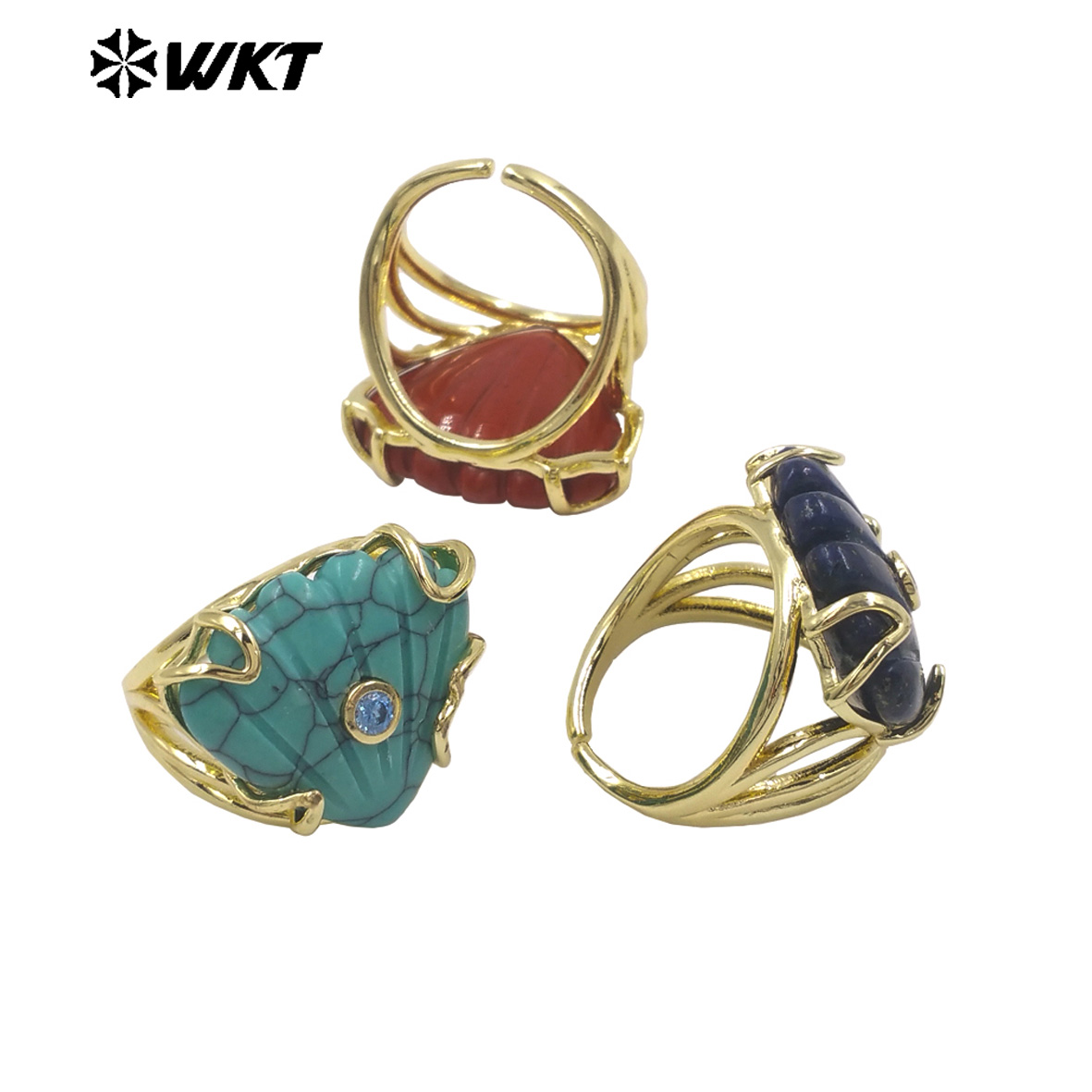WT-R614 Triangle Shape Colored - Turquoise Stone Ring recension och pris