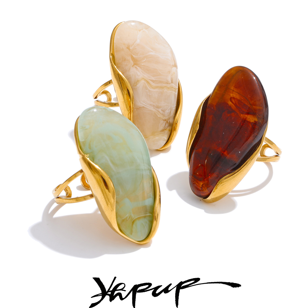 Yhpup New Design Brown Green B - Turquoise Stone Ring recension och pris