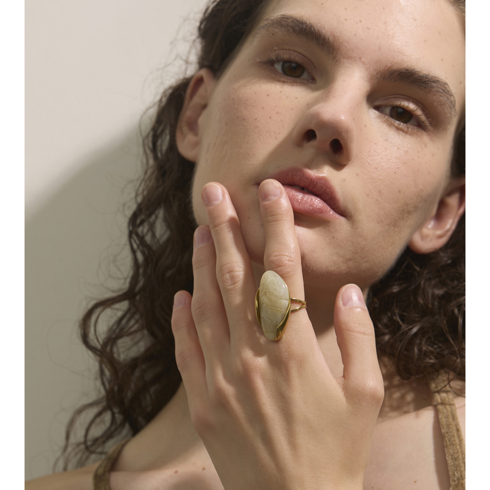 Yhpup New Design Brown Green B - Turquoise Stone Ring recension och pris