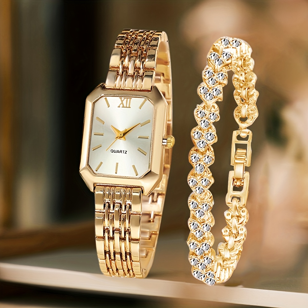 2PCS Fashion Rectangle Women Q - Jewelry Watches Women recension och pris