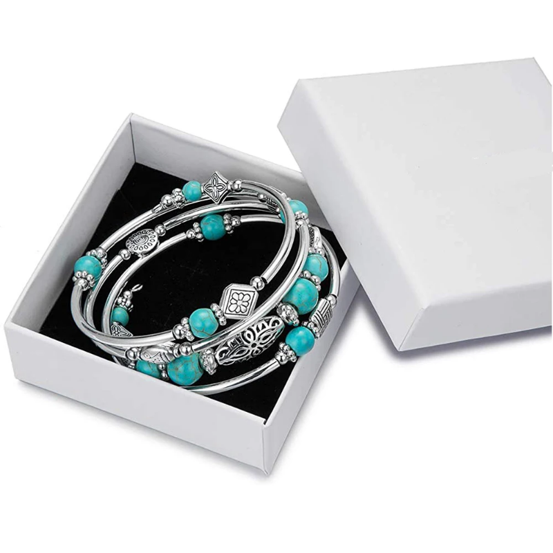 Layered Wrap Bangle Turquoise  - Turquoise Stone Ring recension och pris