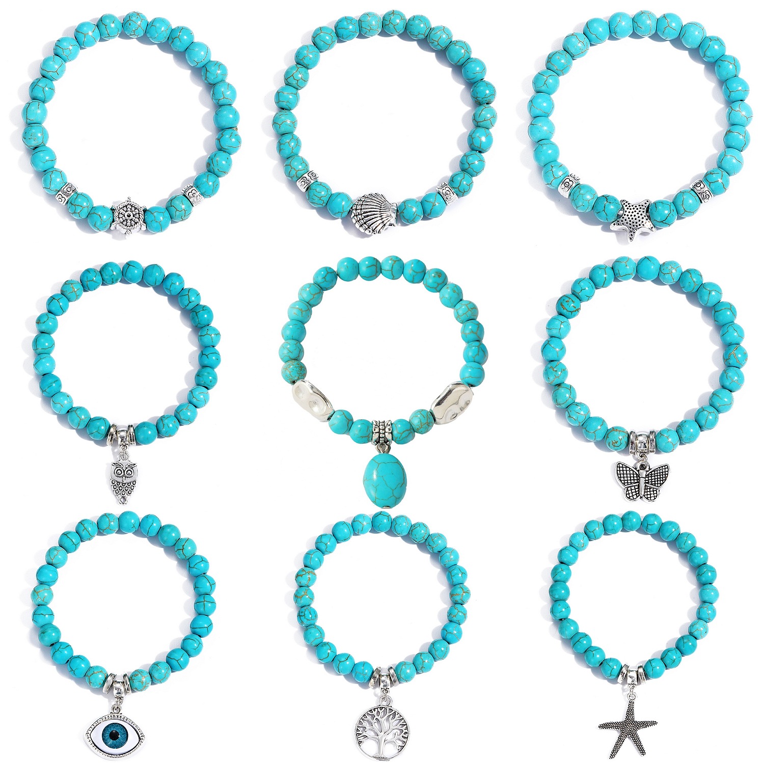 Various Shapes Blue Turquoise  - Turquoise Stone Ring recension och pris