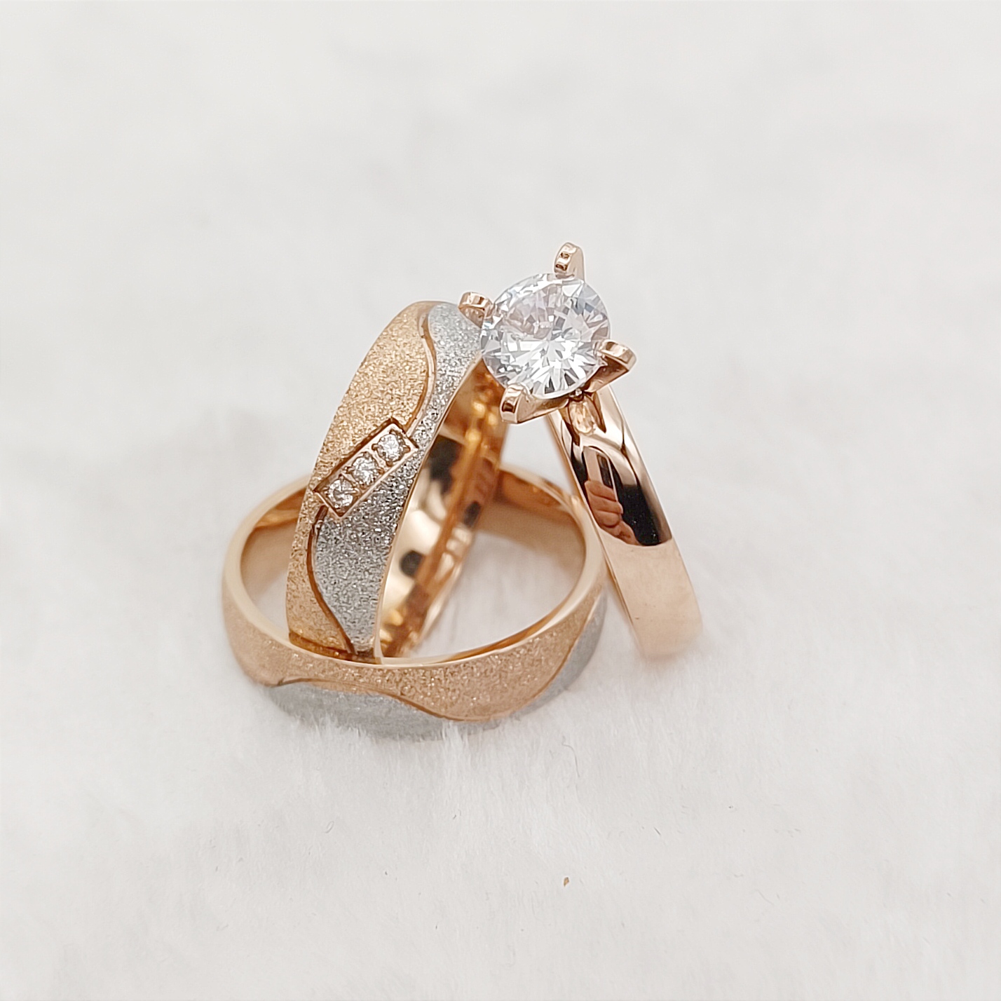 Proposal 3pcs Marriage Promise - Couple Ring Set recension och pris