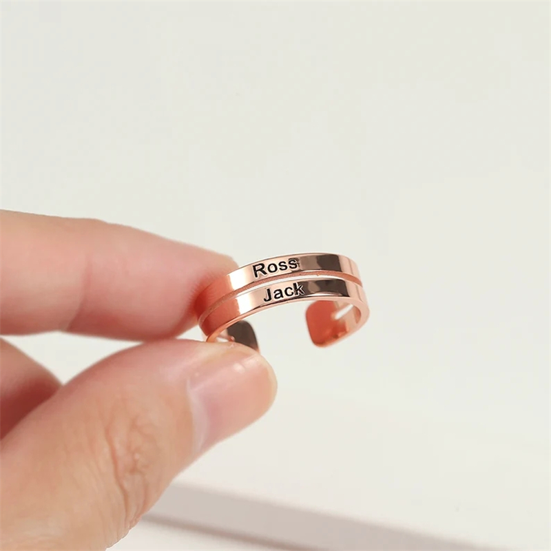 Personalized Stainless Steel E - Couple Ring Set recension och pris