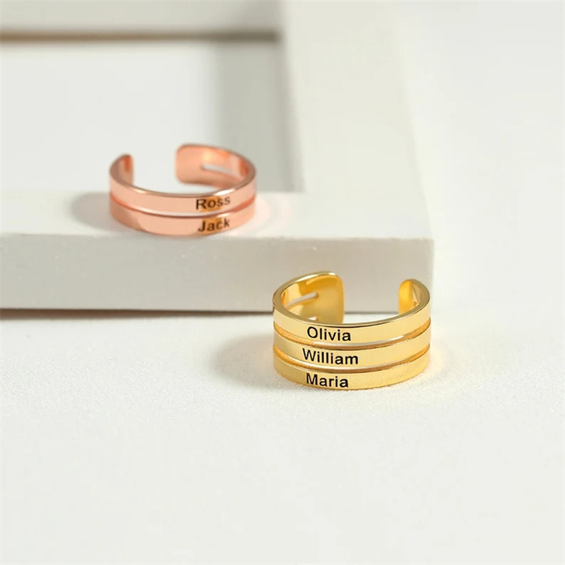Personalized Stainless Steel E - Couple Ring Set recension och pris
